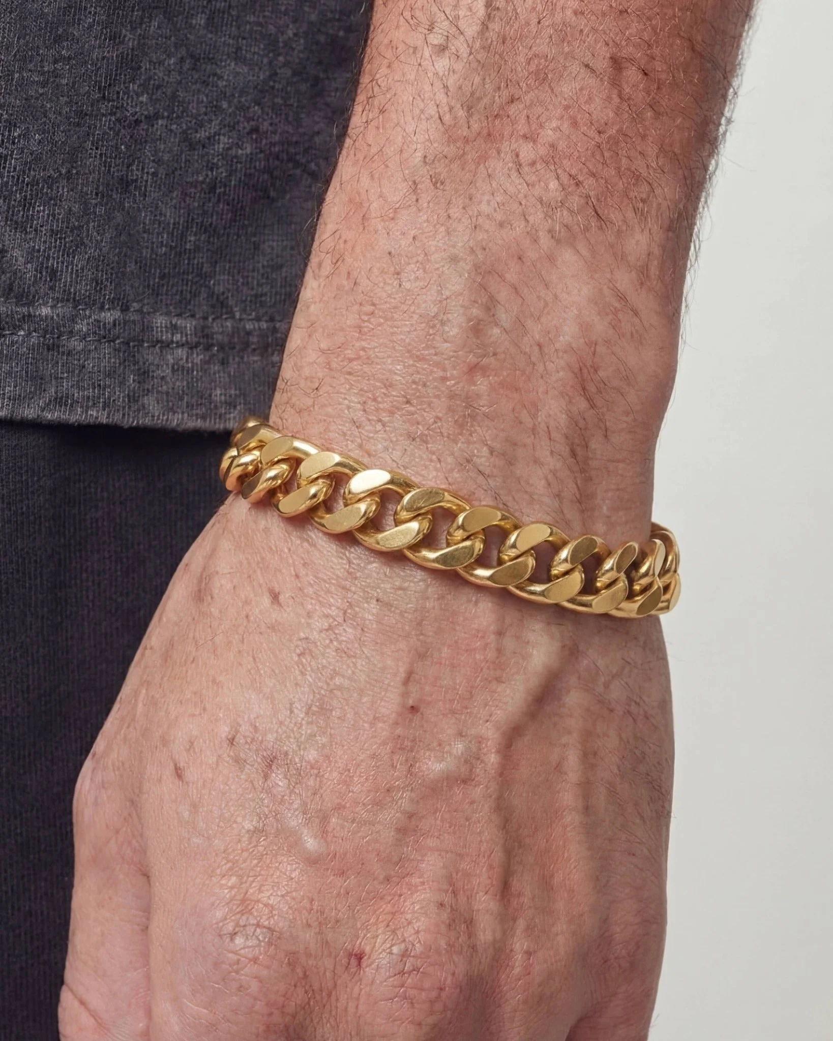 CLEAN CUBANA BRACELET. - 12MM GOLD - Image 3