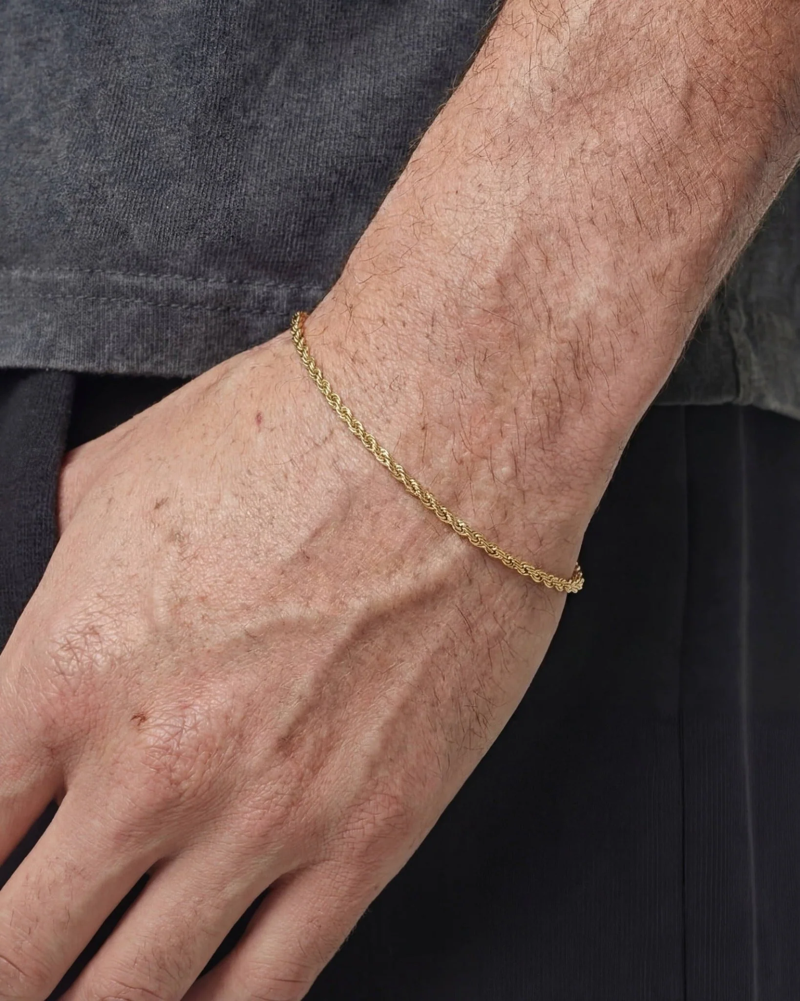 CLEAN ROPE BRACELET. - 2MM GOLD - Image 4