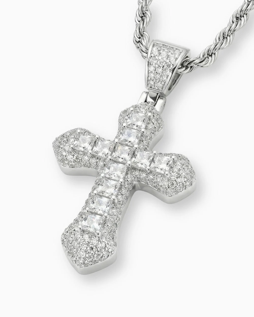 FROSTY CROSS PENDANT. - 925 - Image 4