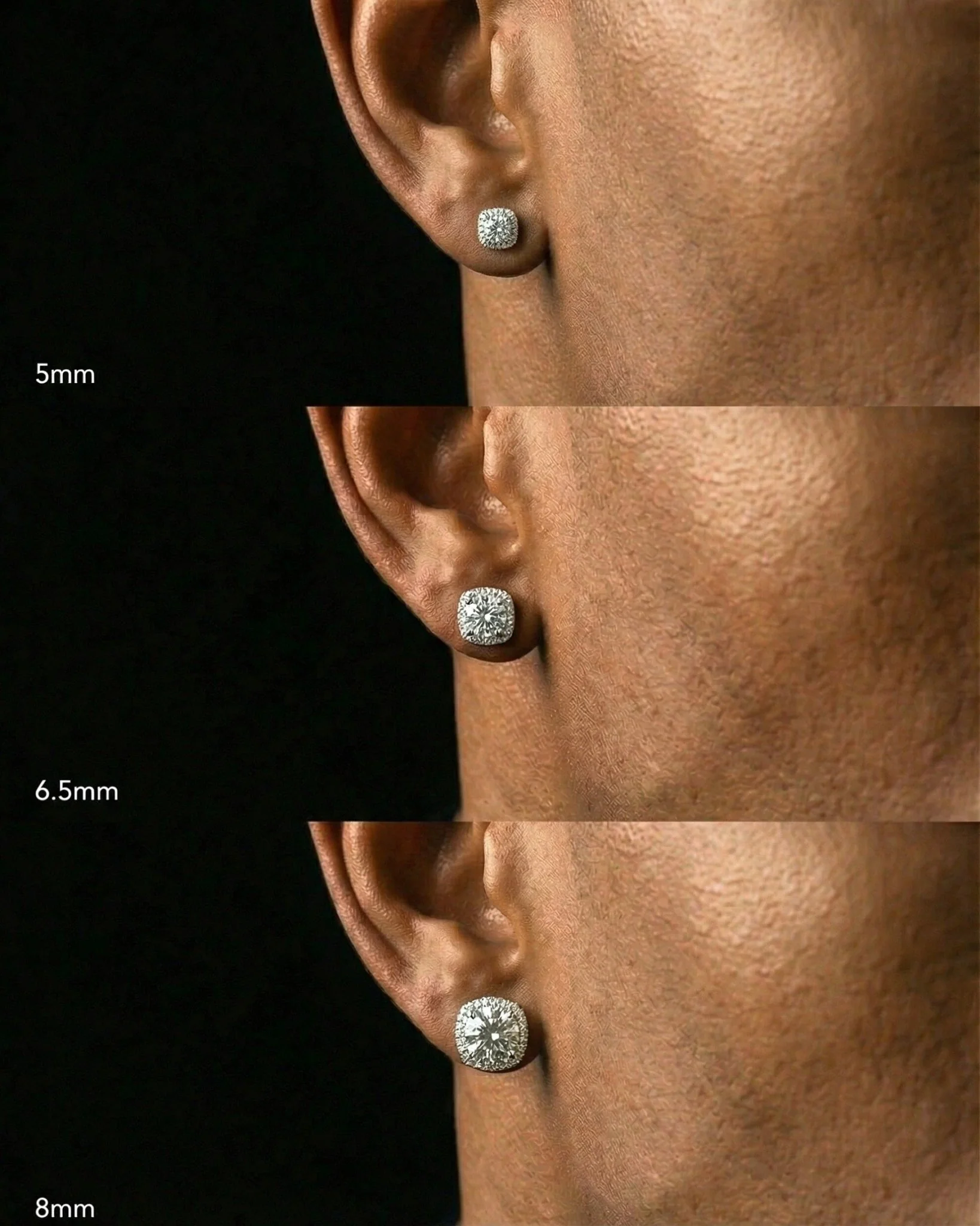 MOISSANITE HALO EARRINGS. - Image 4