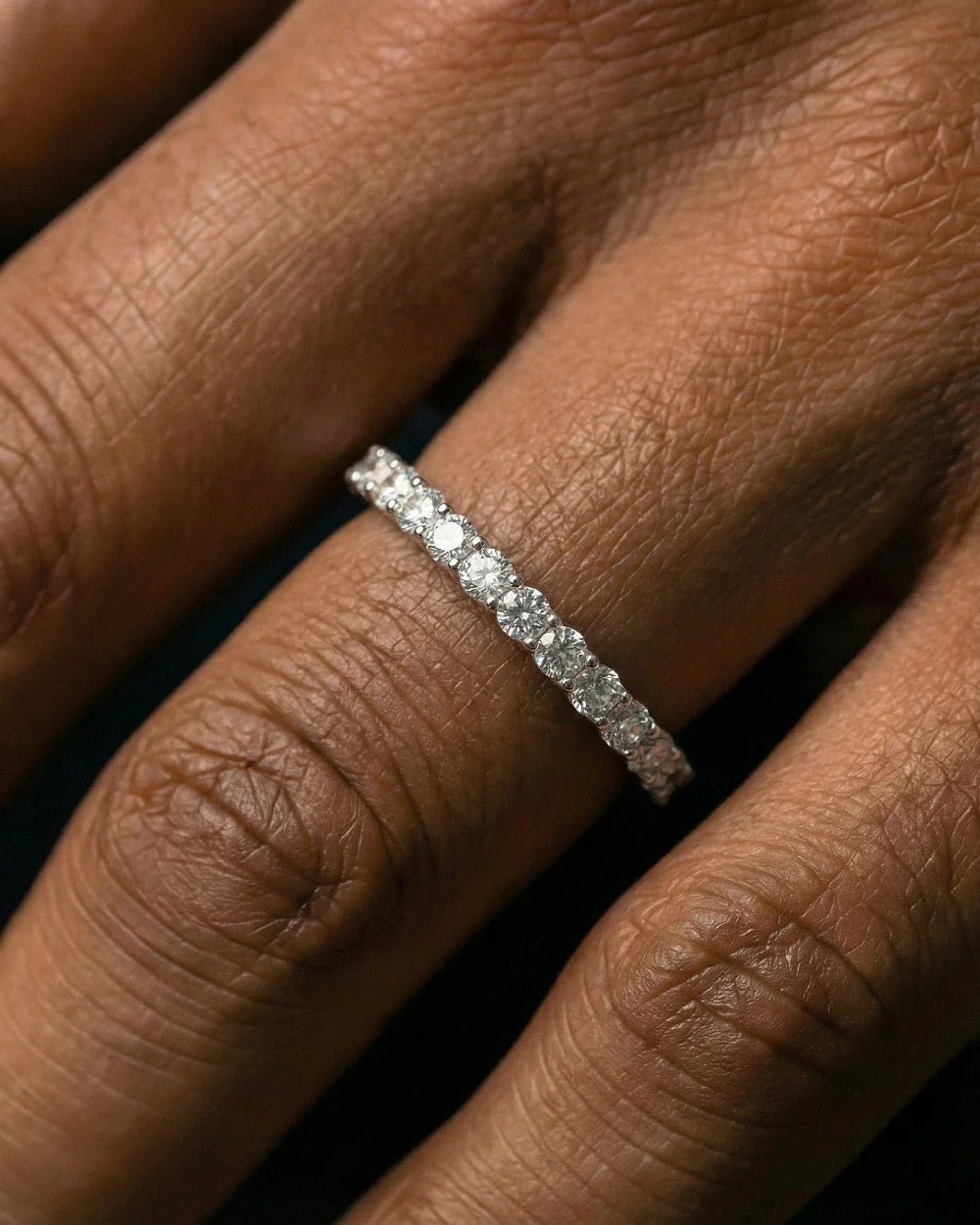 MOISSANITE THIN ETERNITY RING. - Image 3