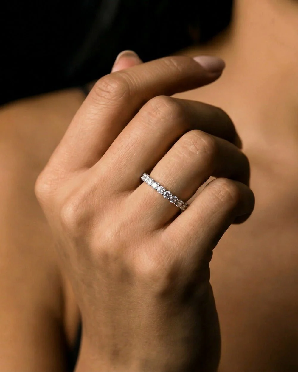 MOISSANITE THIN ETERNITY RING. - Image 4