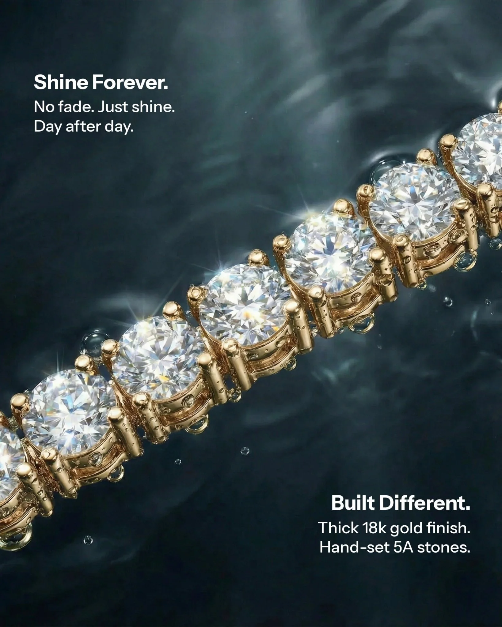 TENNISBOY BRACELET. - 3MM GOLD - Image 4