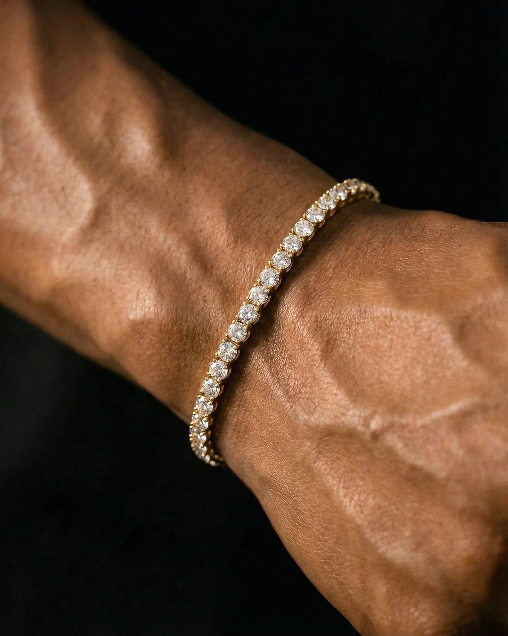 TENNISBOY BRACELET. - 4MM GOLD - Image 5